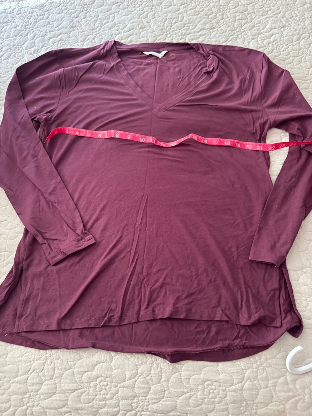 Athleta Women's V-Neck Long Sleeve Top - Burgundy